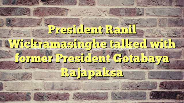 President Ranil Wickramasinghe talked with former President Gotabaya Rajapaksa